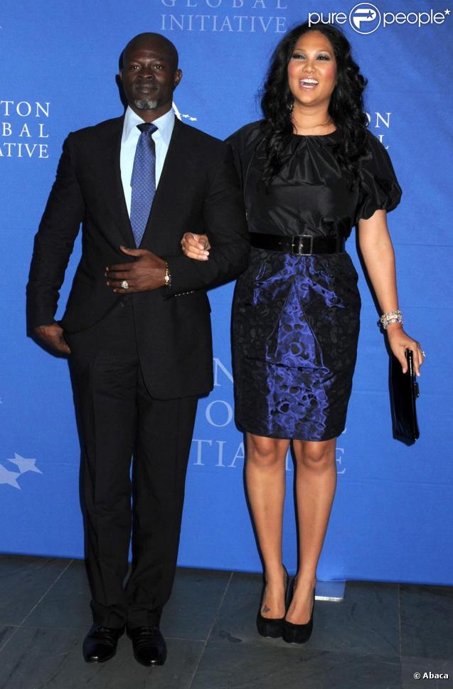 Djimon Hounsou et Kimora Lee Simmons lors de la réception donnée par Bill Clinton à New York le 23/09/09