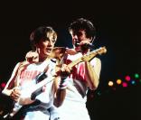 Andrew Ridgeley et George Michael du groupe Wham ! dans les années 80