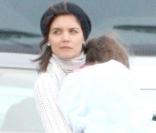 Katie Holmes et Suri sont venues voir papa Tom sur le tournage de Wichita (Boston, 2 octobre 2009)