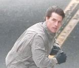 Tom Cruise fait une cascade sur le tournage de son film Wichita (2 octobre 2009)