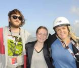 Valérie Damidot, son compagnon et sa fille Roxanne au 16 ème Festival Epona dans l'hippodrome de Cabourg le 11 octobre 2009 