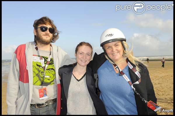Valérie Damidot, son compagnon et sa fille Roxanne au 16 ème Festival Epona dans l'hippodrome de Cabourg le 11 octobre 2009 