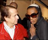 Paul-Loup Sulitzer et FX, à l'occasion des 32 ans de la marque de haute-fourrure Sam-Rone, au Sam-Rone's Space, à Paris, le 14 octobre 2009 !
