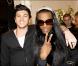 Bruno et FX, à l"occasion des 32 ans de la marque de haute-fourrure Sam-Rone, au Sam-Rone"s Space, à Paris, le 14 octobre 2009 !