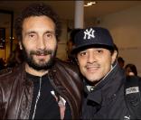Zinedine Soualem et Saïd Taghmaoui à l'occasion des 32 ans de la marque de haute-fourrure Sam-Rone, au Sam-Rone's Space, à Paris, le 14 octobre 2009 !