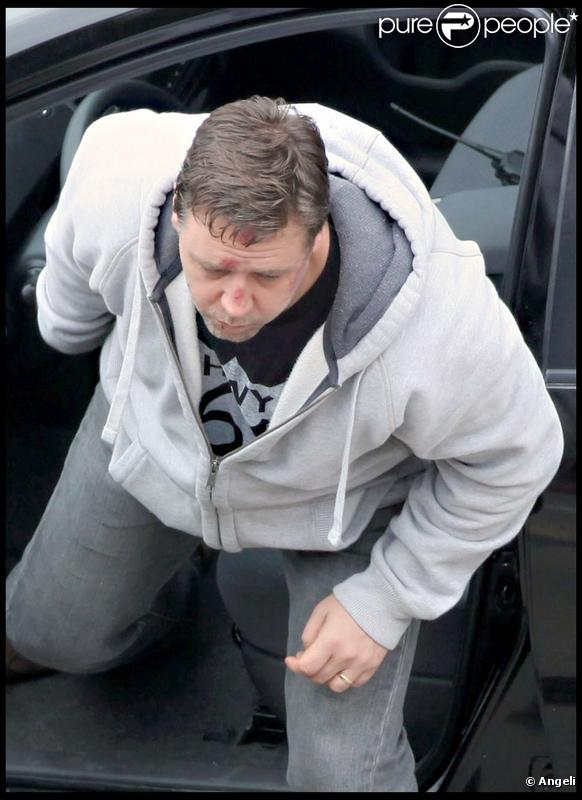 Russell Crowe sur le tournage de The Next Three Days à Pittsburgh le 9 octobre 2009
