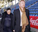 Boris Becker et sa femme Lilly Kerssenberg lors d'un match de foot de charité à Mannheim en Allemagne le 20 octobre 2009