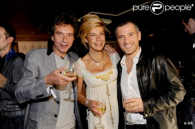 Basile de Koch, Frigide Barjot et Bruno Putzulu lors de la soirée des 5 ans de Calvin Klein bijoux à Paris le 22 octobre 2009