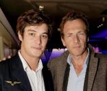 Aurélien Wiik et Stéphane Freiss lors de la soirée des 5 ans de Calvin Klein bijoux à Paris le 22 octobre 2009