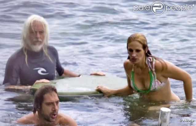 Javier Bardem et Julia Roberts en tournage à Bali le 26/10/09