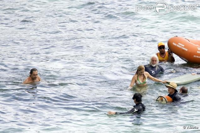 Javier Bardem et Julia Roberts en tournage à Bali le 26/10/09