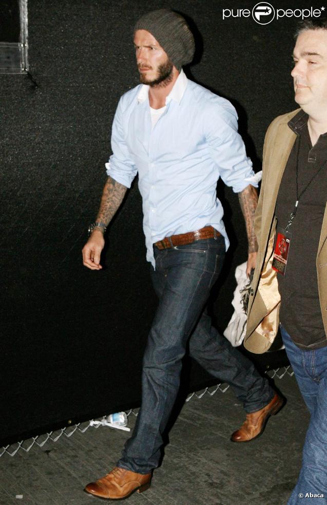David Beckham, à l'occasion du concert de U2 et des Black Eyed Peas, dans l'enceinte du Rose Bowl de Pasadena, en Californie, le 25 octobre 2009 !