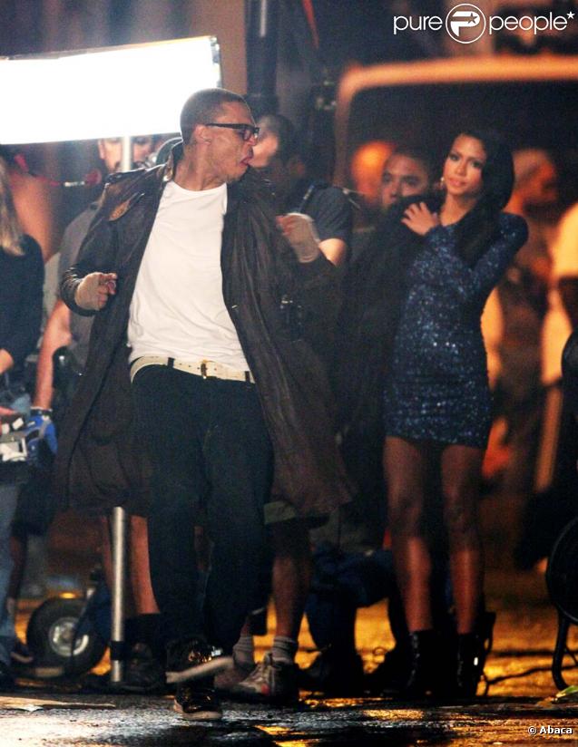 Chris Brown sur le tournage de son nouveau clip en octobre 2009 à Los Angeles.