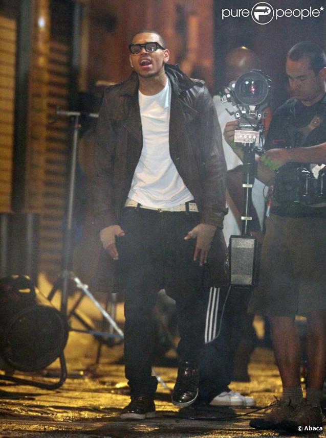 Chris Brown sur le tournage de son nouveau clip en octobre 2009 à Los Angeles.