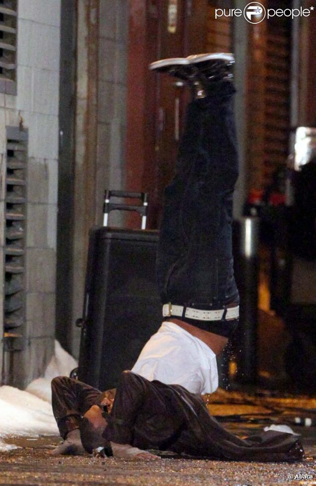 Chris Brown sur le tournage de son nouveau clip en octobre 2009 à Los Angeles.