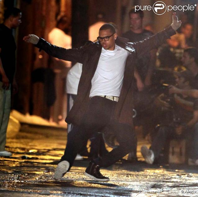 Chris Brown sur le tournage de son nouveau clip en octobre 2009 à Los Angeles.
