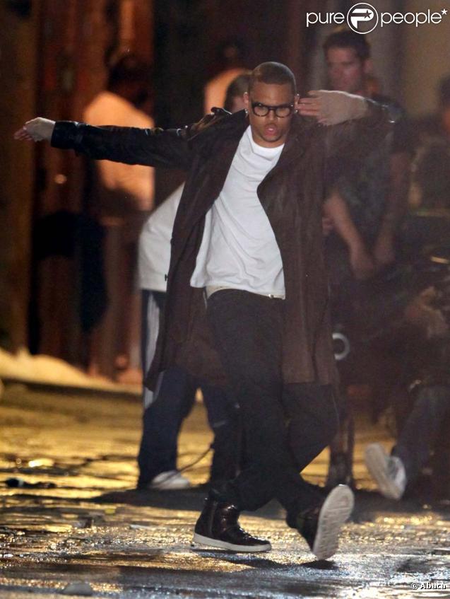 Chris Brown sur le tournage de son nouveau clip en octobre 2009 à Los Angeles.