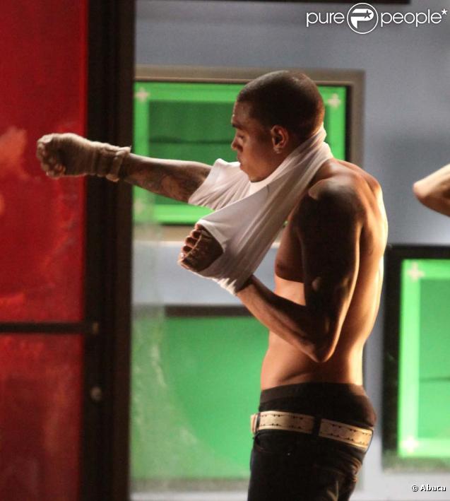 Chris Brown sur le tournage de son nouveau clip en octobre 2009 à Los Angeles.