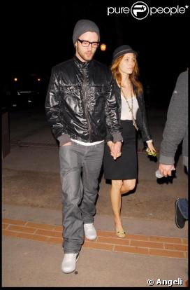 Justin Timberlake et Jessica Biel arrivent au concert de Jay-Z à Los Angeles le 8 novembre 2009