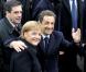 Nicolas Sarkozy, Angela Merkel et François Fillon - 11 novembre 2009 à l'Arc de Triomphe (Paris)