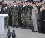 Nicolas Sarkozy fait un discours en ce11 novembre 2009 à l'Arc de Triomphe (Paris)