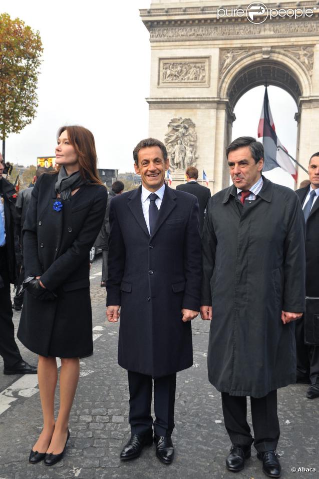 Carla Bruni, Nicolas Sarkozy et François Fillon  
