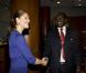 La princesse Victoria de Suède, en visite au Kenya, a procédé le mercredi 11 novembre 2009 à l'inauguration des nouveaux locaux de l'Export Council, à Nairobi, vêtue d'un élégant ensemble bleu saphir