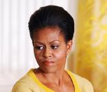 Michelle Obama à la Maison Blanche à Washington lors d'un discours sur les femmes âgées face aux difficultés de financement des soins le 13 novembre 2009
