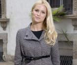 Michelle Hunziker lance une campagne de sensibilisation aux violences conjugales et envers les enfants, à Milan, le 13 novembre 2009.