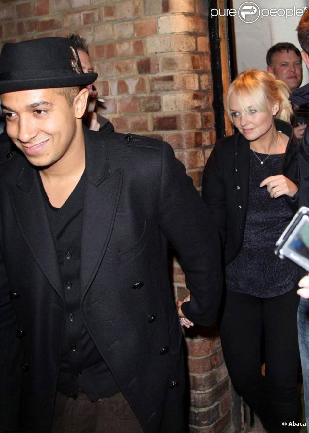 Emma Bunton et son compagnon Jade Jones à la soirée de lancement de  Rated-R,  au Mahiki à Londres, le 16 novembre 2009