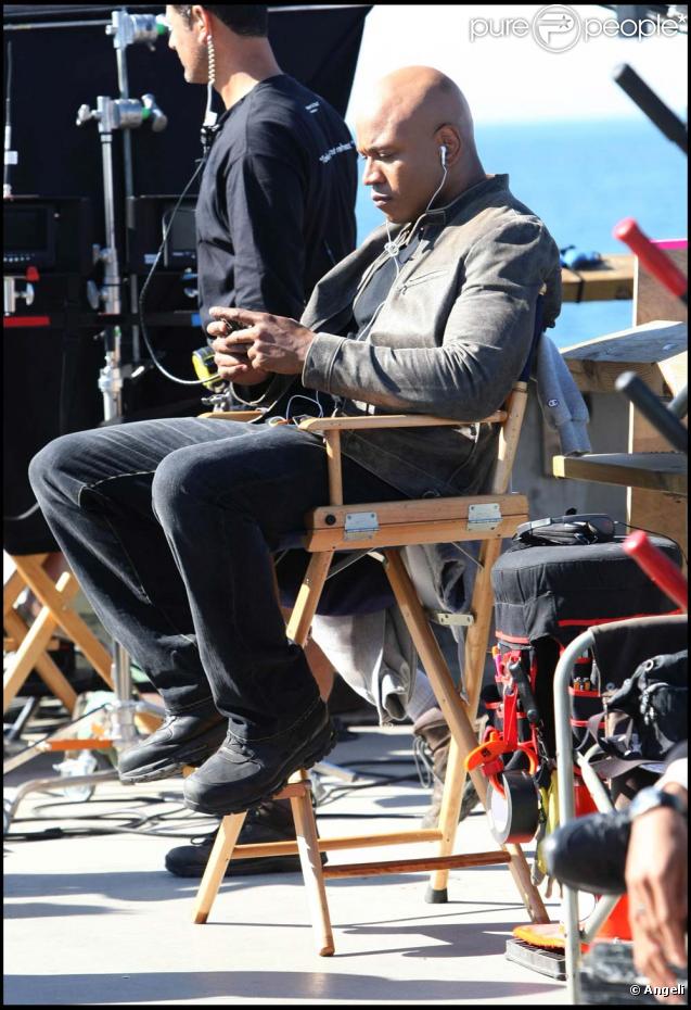 LL Cool J sur le tournage de  NCIS : Los Angeles , le 17 novembre 2009.