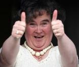 Susan Boyle chez elle en Ecosse en avril 2009. Elle sera ce soir sur le plateau de Michel Denisot. 