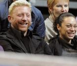 Boris Becker assiste au tournoi exhibition de Prague avec sa femme Lilly, le 21/11/09, à Prague.  