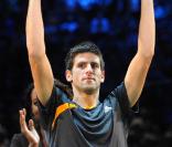 Novak Djokovic lors de son sacre à l'Open BNP Paribas de Bercy, le 15 novembre 2009.