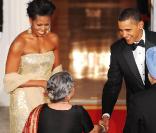 Michelle et Barack Obama à Washington le 24/11/09 en présence du Premier ministre indien et de son épouse 