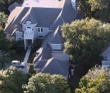 Les lieux de l'accident devant la propriété de Tiger Woods, le 27 novembre 2009.