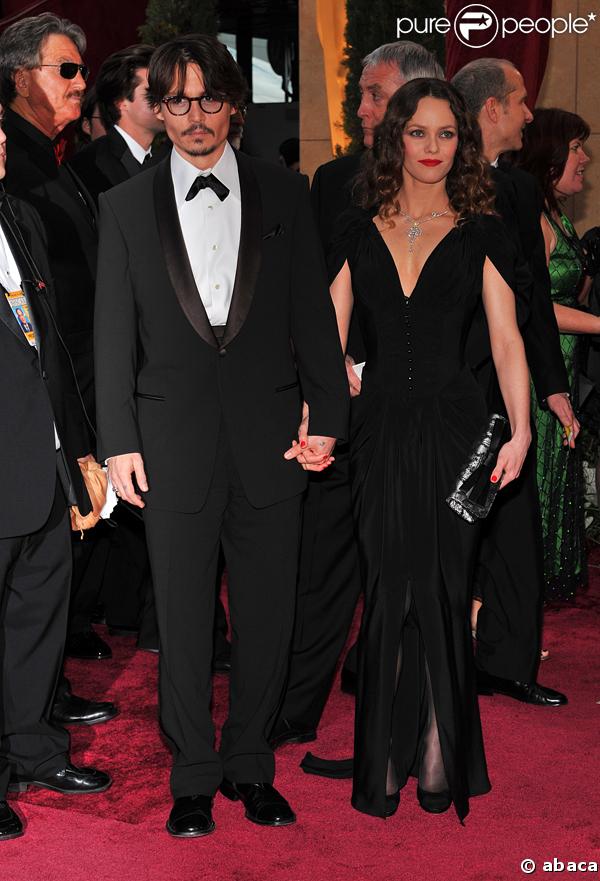 Vanessa Paradis et Johnny Depp à la cérémonie des Oscars 2008