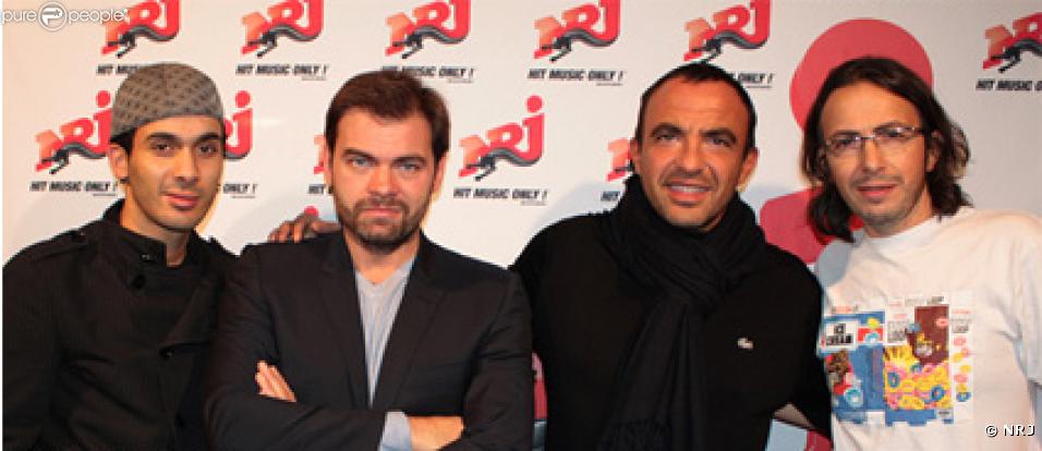 Clovis Cornillac, invité le 2 décembre 2009 du 6/9 de NRJ avec Nikos, Mustapha et Florian