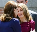 Carla Bruni et Letizia d'Espagne, le 27 avril 2009, à Madrid. 