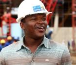 Marcel Desailly visite les stades qui accueilleront les matches de la Coupe du Monde de football 2010, à Johannesburg en Afrique du Sud.