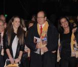 Albert, Stéphanie et Pauline à l'ouverture du Festival International du Cirque de Monte-Carlo. 14/01/2010