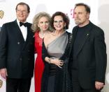 Roger Moore, sa femme Kristina Tholstrup, Claudia Cardinale et Franco Nero lors des DIVA Awards à Munich le 26 janvier 2010