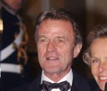 Bernard Kouchner et sa compagne Christine Ockrent lors d'un dîner à l'Elysée