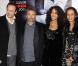 Vincent Perez et Luc Besson et leurs moitiés - Virginie et Karine Sylla - à l'occasion de l'avant-première de  From Paris with Love , à l'UGC Normandie, sur les Champs-Elysées, à Paris, le 11 février 2010.