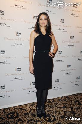 Marion Cotillard au déjeuner des nominés au Césars le 13 février 2010 au Fouquet's à Paris