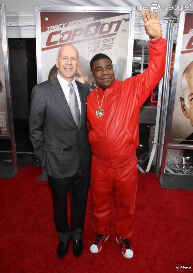 Bruce Willis et Tracy Morgan à la première mondiale de Cop Out. 22/02/2010, à New York