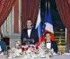 Nicolas Sarkozy et Carla Bruni au prestigieux dîner d'Etat, à l'Elysée. Ils ont reçu Dmitri Medvedev et son épouse Svetlana. 02/03/2010