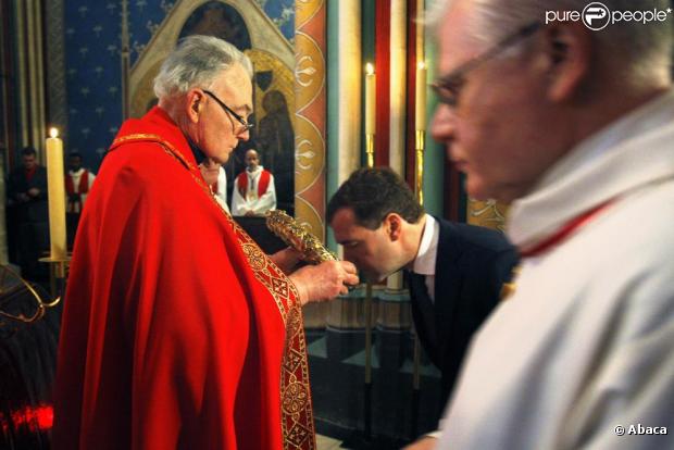 Dmitri Medvedev et son épouse Svetlana à Notre-Dame de Paris. 02/03/2010