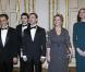 Carla, Nicolas, Dmitri Medvedev et son épouse Svetlana au prestigieux dîner d'Etat, à l'Elysée. 02/03/2010