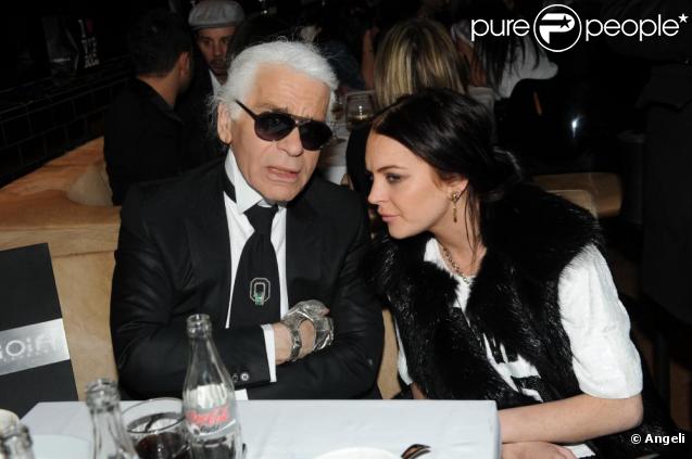 Lindsay Lohan et Karl Lagerfeld au VIP Room Theater le 5 mars 2010